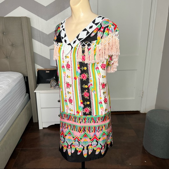 Manoush 100% Silk Vintage Coquette Baby Doll Dress, Intricate Detailing - Picture 5 of 10